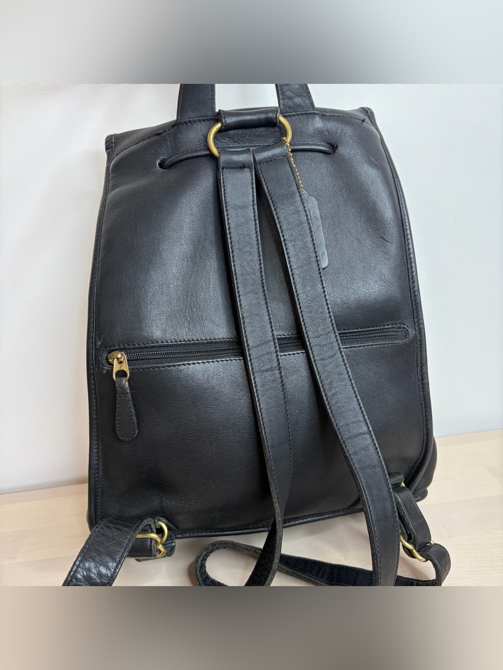 Vintage rare coach black leather backpack - Picture 3 of 15